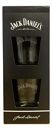 Jack Daniels Set de 2 vasos de whisky con licencia oficial, 330 ml, set de regalo perfecto para whisky