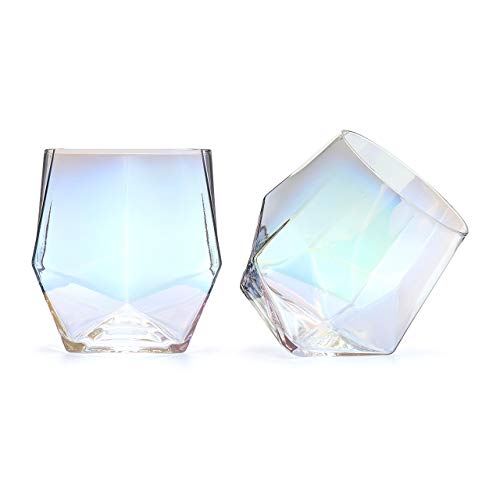 CKB Ltd - Juego de 2 vasos de diamante con diseño de arco iris