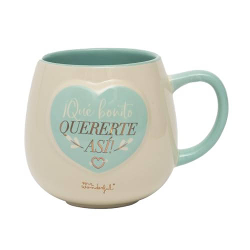 Mr. Wonderful - Taza - ¡Qué bonito quererte así! - Taza de Cerámica - Taza Original para Regalar - Taza con Mensaje