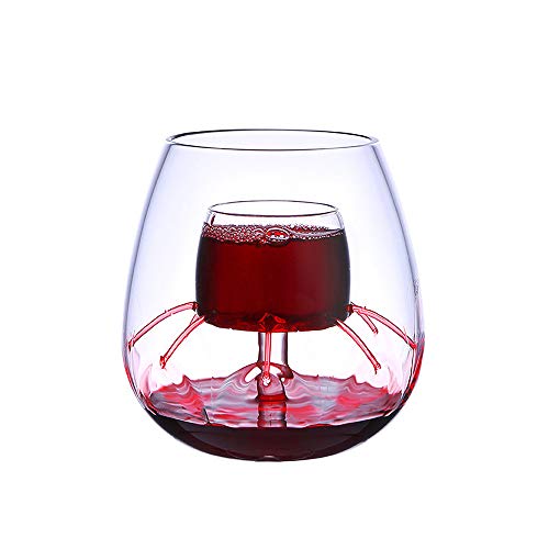 Decantador vino cristalino, copa sobria, respirador vino, precisión, diseño de'resorte' de 8 orificios, aireador de vino vidrio de borosilicato soplado a mano, para amantes del vino casero,Naranja