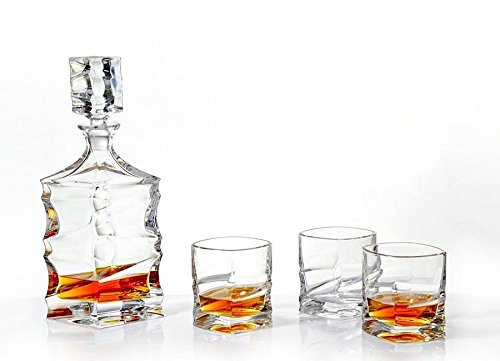 BOHEMIA - Juego de whisky (jarra de 0,8 L y 6 vasos, cristal de plomo 24%, cuerda de serie)