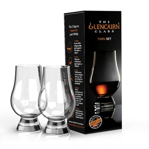 Glencairn - Vaso de whisky en caja de regalo, juego de 2 en caja de regalo doble