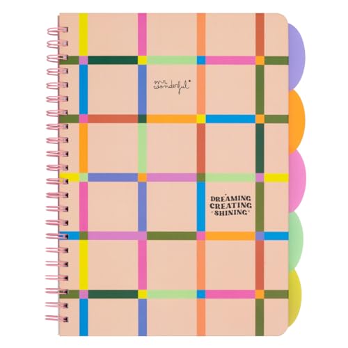 Mr. Wonderful - A4 notebook with fold-out tabbed dividers - Dreaming, creating, shining - Libreta de notas con 5 Divisores Internos - 160 páginas