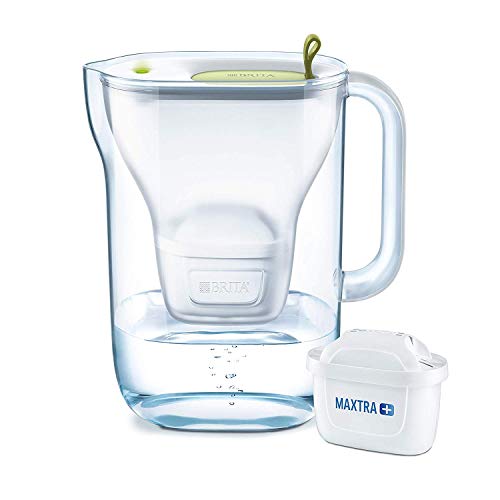 Brita Style Lima - Jarra de Agua Filtrada con 1 Cartucho MAXTRA+, Filtro de Agua Reduce la Cal y el Cloro, Agua filtrada para un Sabor óptimo, 2.4L