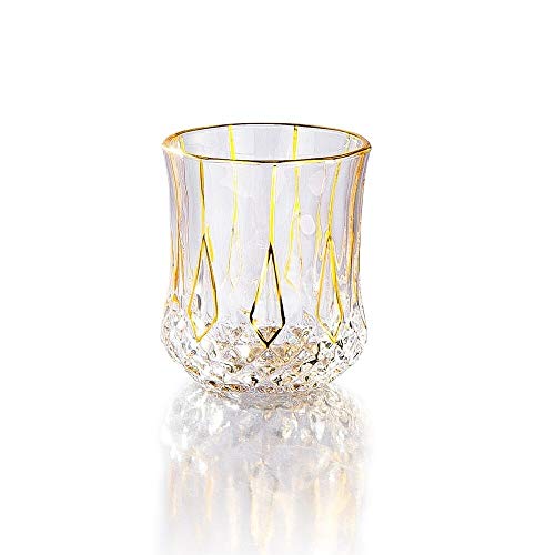 Set de Vino Nido de Pájaro de Bohemia Cristal Plateado del Oro Usk Arco de Vino Dorado Vaso de Whisky Vaso de Whisky Copa de Brandy del Whisky (Color : 73 x 88mm)
