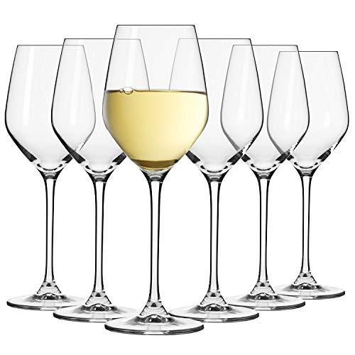 Krosno Pequeño Copas de Vino Blanco | Conjunto de 6 Piezas | 200 ML | Colección Splendour | Perfectos para Uso en Casa, Restaurante y en Fiestas- | Apto para Lavavajillas