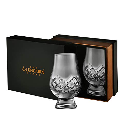 GLENCAIRN - Vaso de whisky de cristal tallado, juego de 2 en caja de presentación