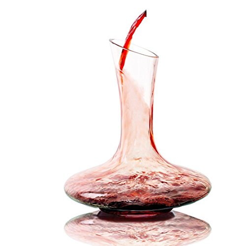 Decantadores de Vino - GWCLEO 1.8L Carafones de Vino, Aireador de Vino, Claro Como el Cristal, Recipiente de Fácil Vertido Diseñado Para la Decantación de Vino Tintos con una Capacidad de 1.8L