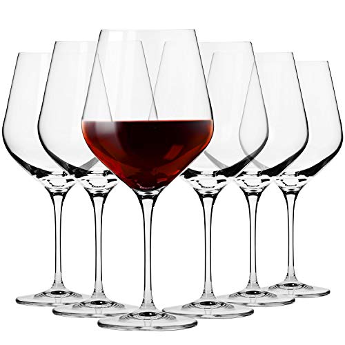 Krosno Grande Copas de Vino Tinto | Conjunto de 6 Piezas | 860 ML | Colección Splendour | Perfectos para Uso en Casa, Restaurante y en Fiestas | Apto para Lavavajillas