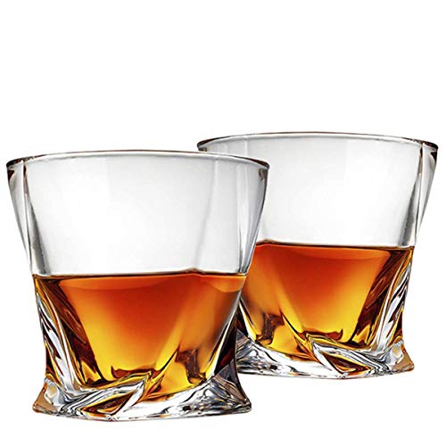 Cooko Twist Vasos de Whisky, Ultra-Clarity Juego de Vasos, Apto Para Lavavajillas, Regalos de Vino, Juego de 2 (300ML/10.6 oz)