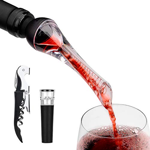 Mafiti Decantador Aireador de Vino Profesional. Elegante y práctico para amantes del Vino. Vertedor de vinos ideal para fiestas y eventos.