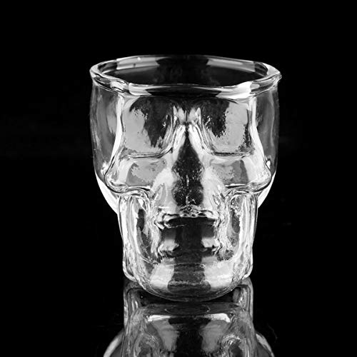 Vodka - Copa de cristal transparente con diseño de calavera para vaso de whisky Vodka (color: verde fluorescente)