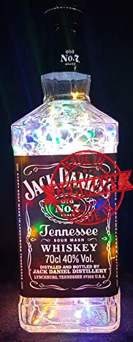 Jack Daniels – Botella lámpara con 80 ledes multicolor upcycling regalo Idea