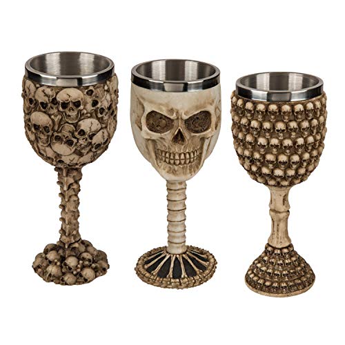 Rahmenlos - Taza (polirresina, con inserto de acero inoxidable), diseño de calavera