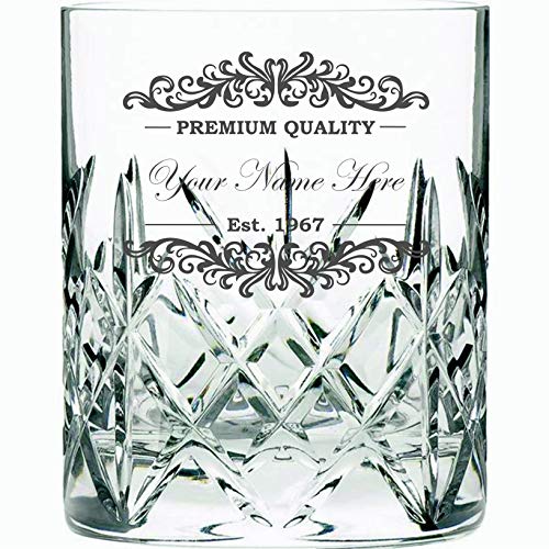 Vaso de whisky de cristal de corte personalizado de alta calidad