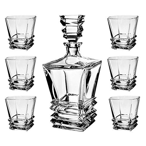 Bohemia Rocky - Set de regalo para whisky (incluye jarra de cristal y 6 vasos)