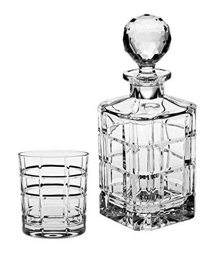 Bohemia Set de whisky de 850 ml + 6 vasos: 320 ml de cristal de plomo: 24 PbO, pulido profundo brillante en cristal de plomo brillante, hecho a mano (TIMESQUARE)