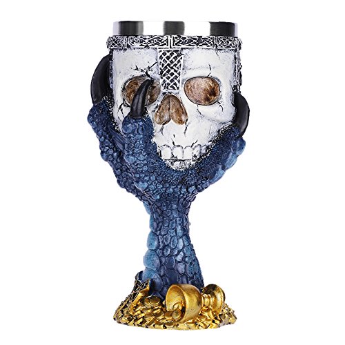 Vaso Vino Cool Halloween Taza 3D Taza de Calavera Vaso Cafe té (Acero Inoxidable Copa Agua Beber Cerveza diseño Vengador Calice Esqueleto para Regalo Navidad cumpleaños Decoración Collection Fiesta