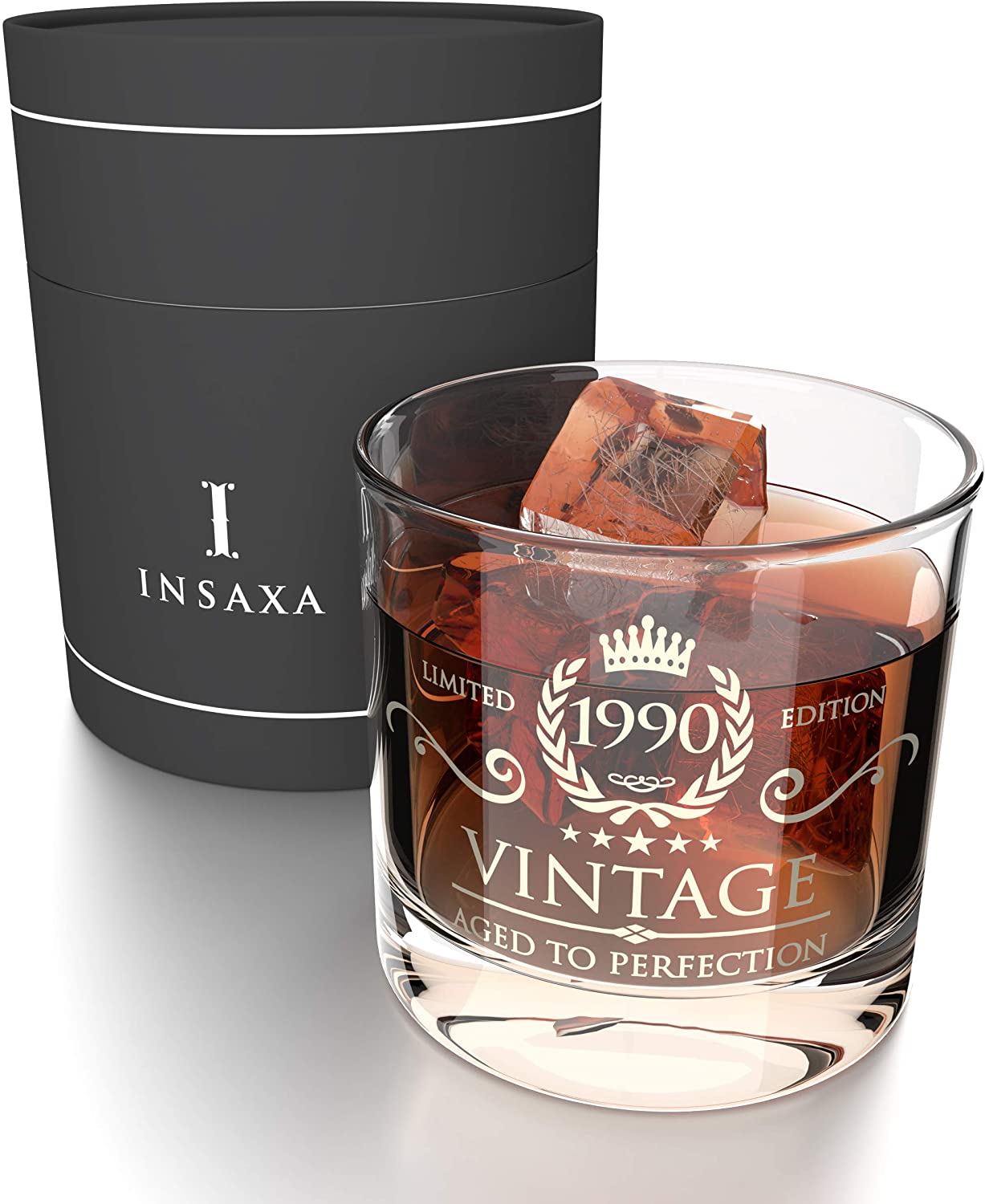 regalo de cumpleaños DesBerry Vaso de whisky con monograma 1 unidad vaso de cristal con grabado 